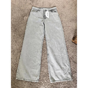 NA-KD Light gray  Relaxed Full‎ Length Wide Leg High-waisted Jeans, size 12